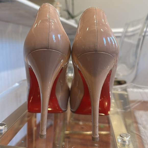 Christian Louboutin nude platform open toed pumps size 8.5 - Picture 5 of 7
